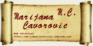 Marijana Čavorović vizit kartica